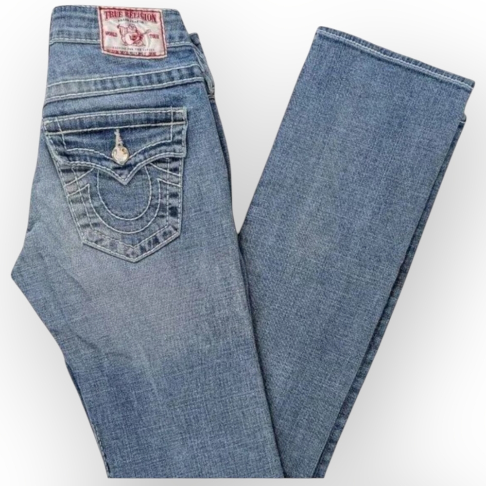 True Religion 24 Jeans Disco Billy Big T RN#112790 CA#30427 Y2K Low Rise